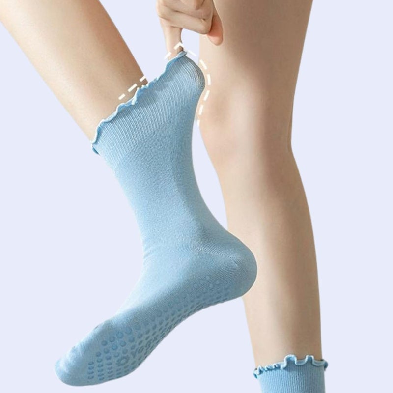 Soxbang 3/6 Pairs Cute Pilates Socks with Grips,Yoga Socks Barre Sock Non Slip Grip Embroidery for Barre Ballet Workout - Image 2